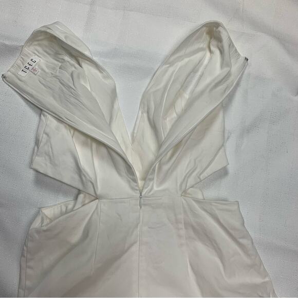 TCEC women's small white dress cutout tiered mini bridal shower fun summer beach - Picture 7 of 11